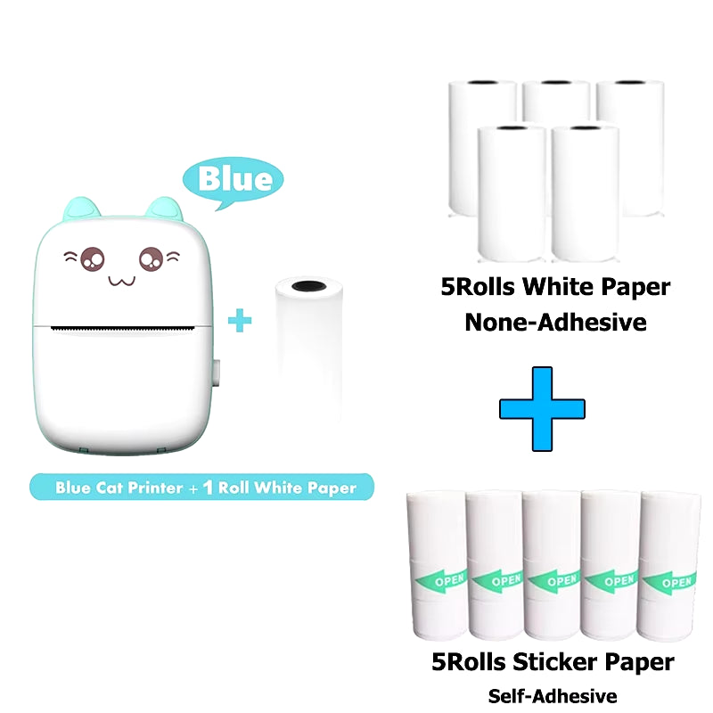 Mini Photo Pocket Printer Portable Ink-Free Thermal 57Mm Sticker Trans Paper Wireless BT 200Dpi Android IOS Printing Machine