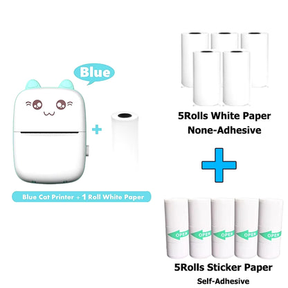 Mini Photo Pocket Printer Portable Ink-Free Thermal 57Mm Sticker Trans Paper Wireless BT 200Dpi Android IOS Printing Machine