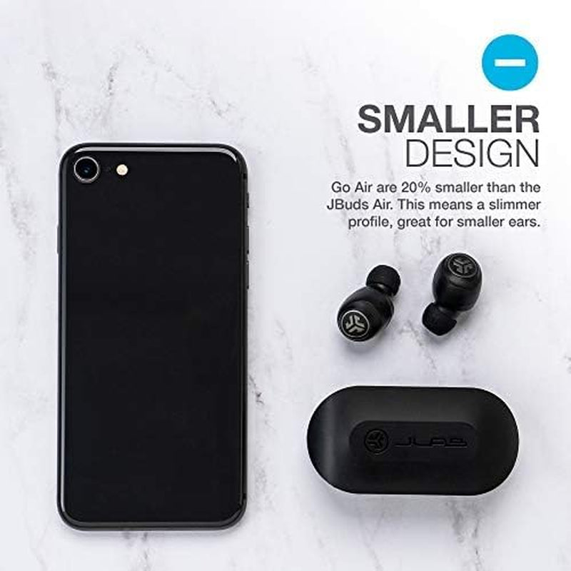 Go Air True Wireless Bluetooth Earbuds + Charging Case | Black | Dual Connect | IP44 Sweat Resistance | Bluetooth 5.0 Connection | 3 EQ Sound Settings:  Signature, Balanced, Bass Boost