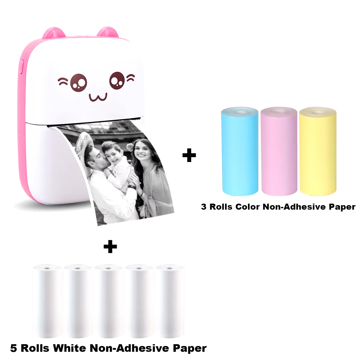 Mini Photo Pocket Printer Portable Ink-Free Thermal 57Mm Sticker Trans Paper Wireless BT 200Dpi Android IOS Printing Machine