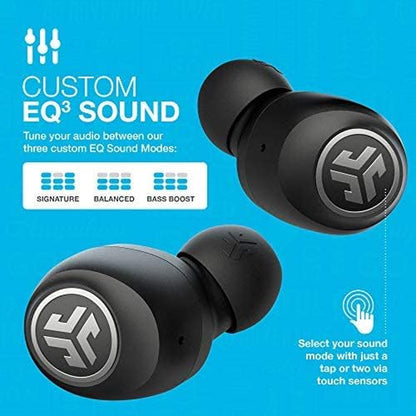 Go Air True Wireless Bluetooth Earbuds + Charging Case | Black | Dual Connect | IP44 Sweat Resistance | Bluetooth 5.0 Connection | 3 EQ Sound Settings:  Signature, Balanced, Bass Boost