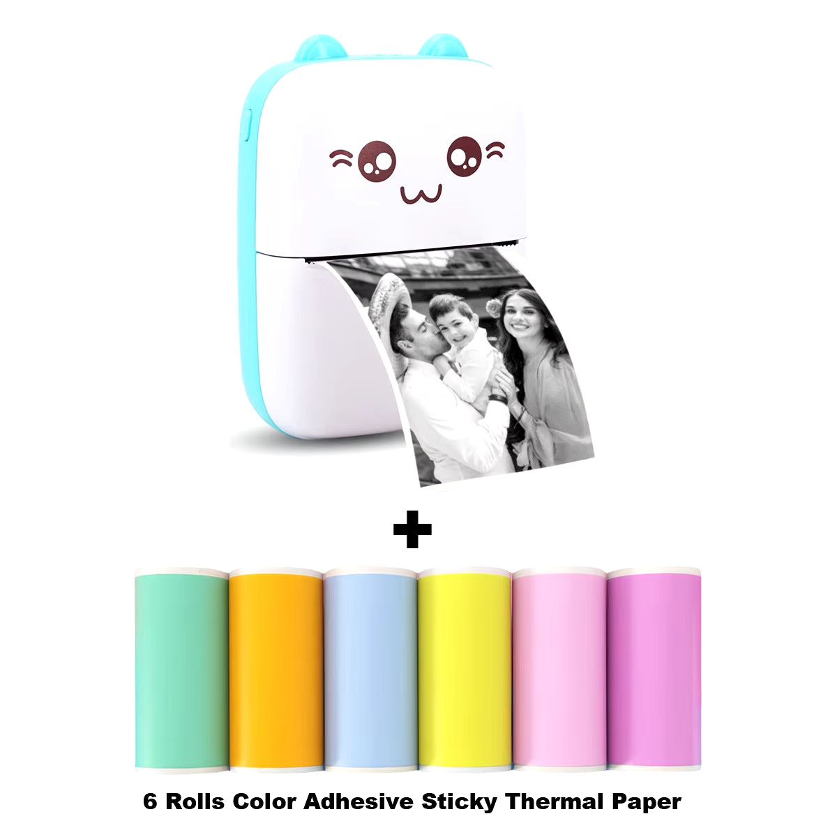 Mini Photo Pocket Printer Portable Ink-Free Thermal 57Mm Sticker Trans Paper Wireless BT 200Dpi Android IOS Printing Machine