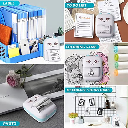 Mini Photo Pocket Printer Portable Ink-Free Thermal 57Mm Sticker Trans Paper Wireless BT 200Dpi Android IOS Printing Machine